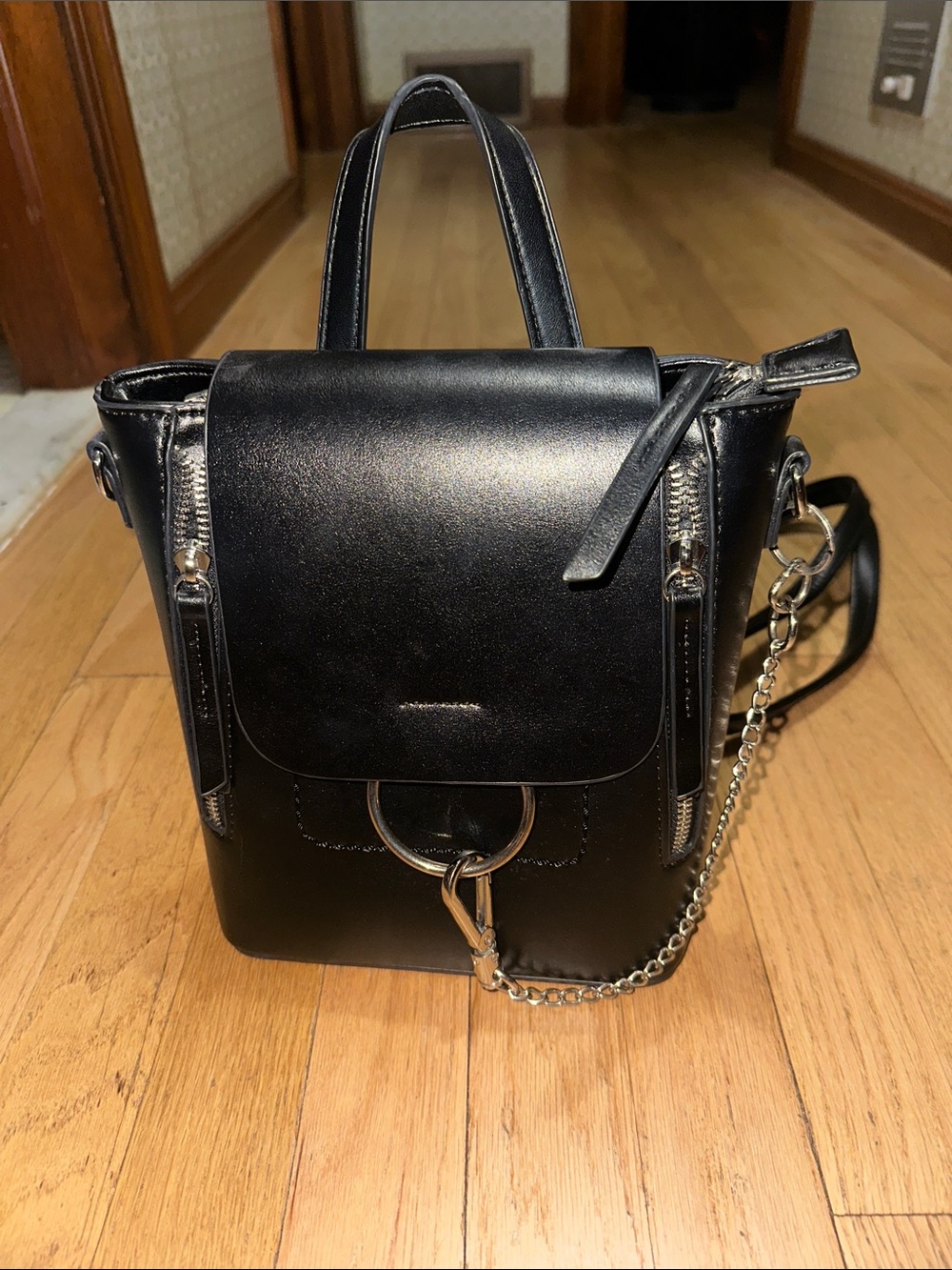 FAUX LEATHER BACKPACK